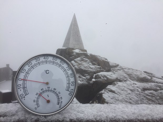 越南番西邦峰出現降雪天氣 景色宛如仙境